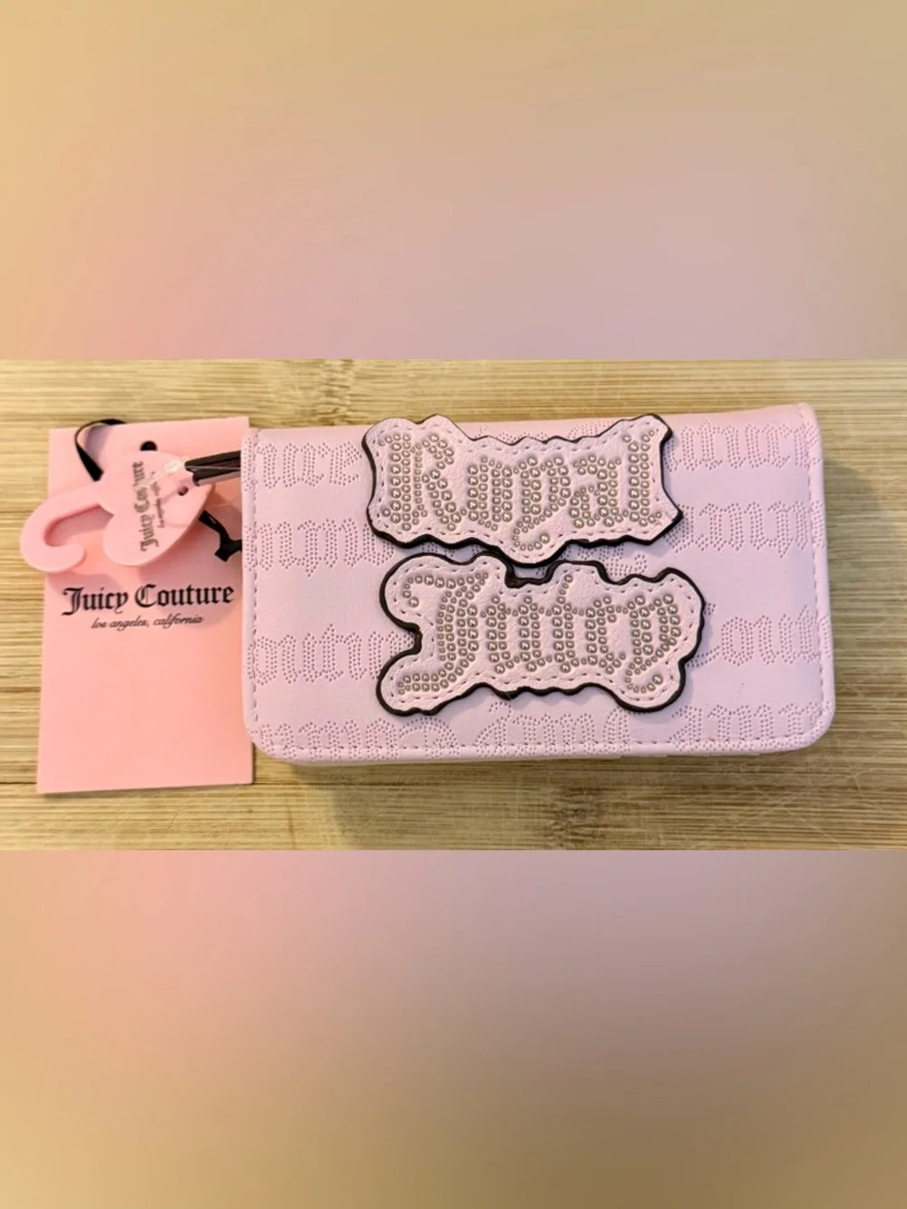 Juicy Couture Light Pink Crystal-Embellished Wallet - Picture 6 of 9